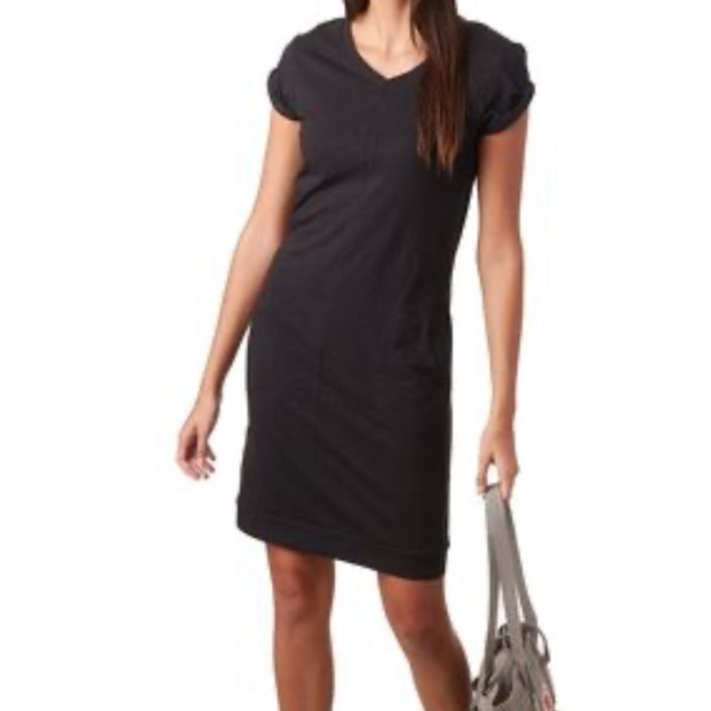 Pacific Trail Black V-Neck T-Shirt Dress